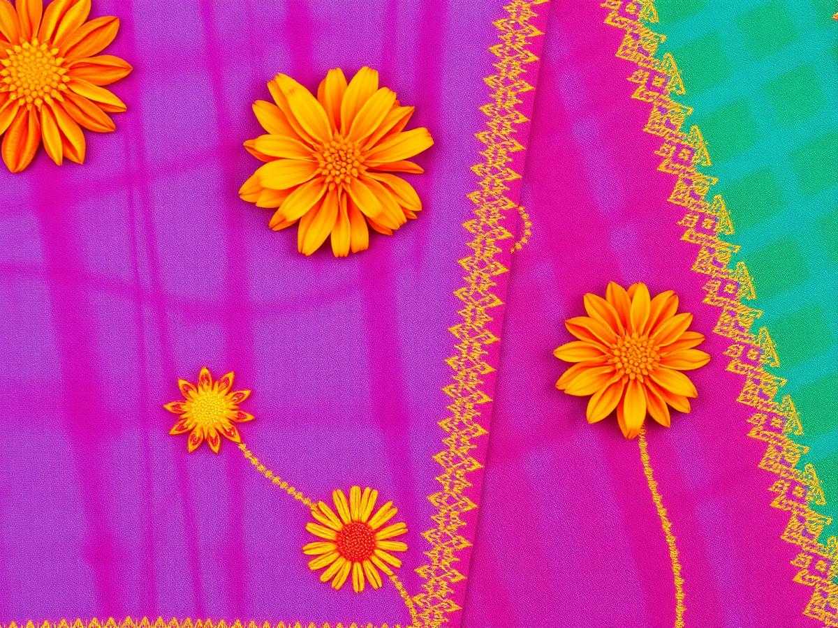 Rajasthani miniature-style floral henna patterns painted in gold linework